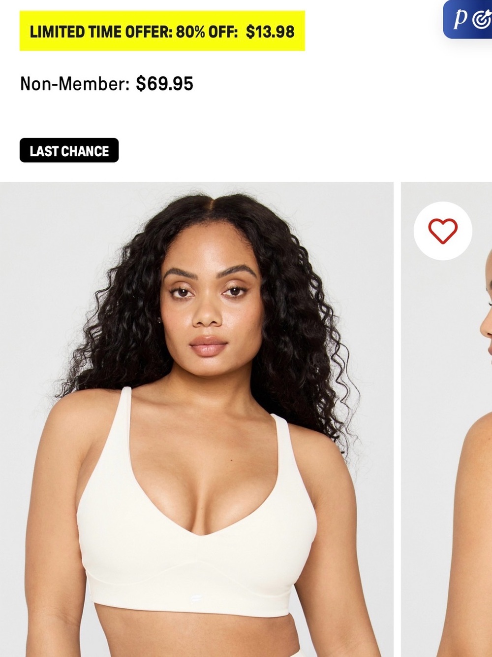 Fabletics PureLuxe Longline Low Impact Bra - bone color